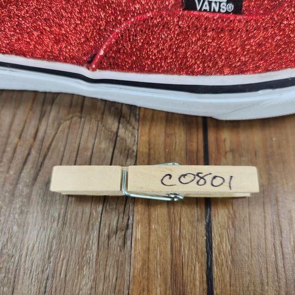 Vans Red Glitter Athletic Shoes - Picture 10 of 10